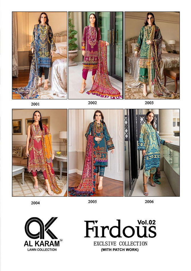 Fidous Vol 2 By Al Karam Karachi Cotton Dress Materials
